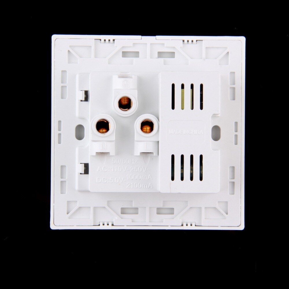 Dual USB Port 5V 2100MA Electric Wall Charger Port Dock Socket Power Outlet Electricity AC Power Panel Plate
