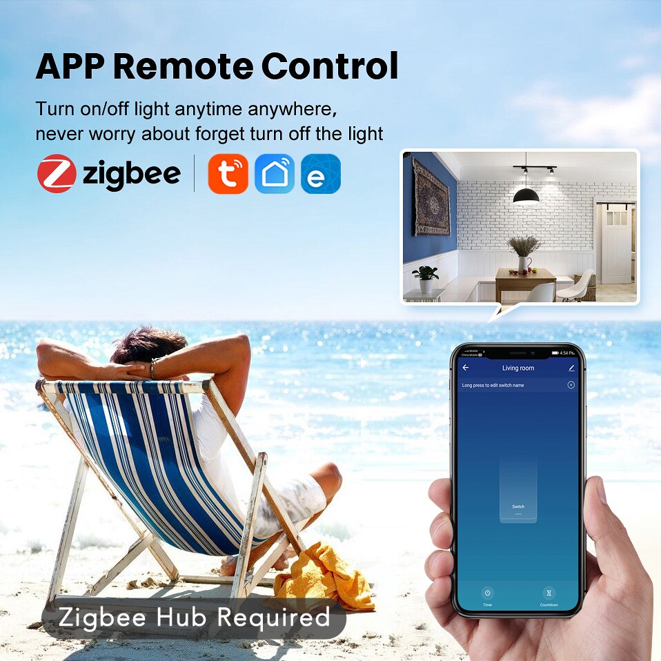 Tuya ewelink zigbee switch modul ingen neutral ingen kondensator, arbejde med tuya hub sonoff zigbee bridge zigbee 2 mqtt alexa google home