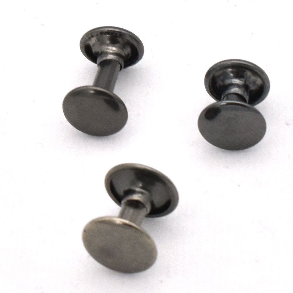 50 Sets Gun Metal Double Cap RivetsGun Metal Leather Rivets Use for Rapid Rivets Leather Craft Repair Leather Clothing and Craft