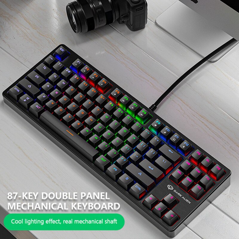 Mechanical Keyboard RGB Gaming Keyboard Wired Blue Switch 87 Keys Mini Ergonomics Multifunctional Keyboard For PC Laptop Desktop