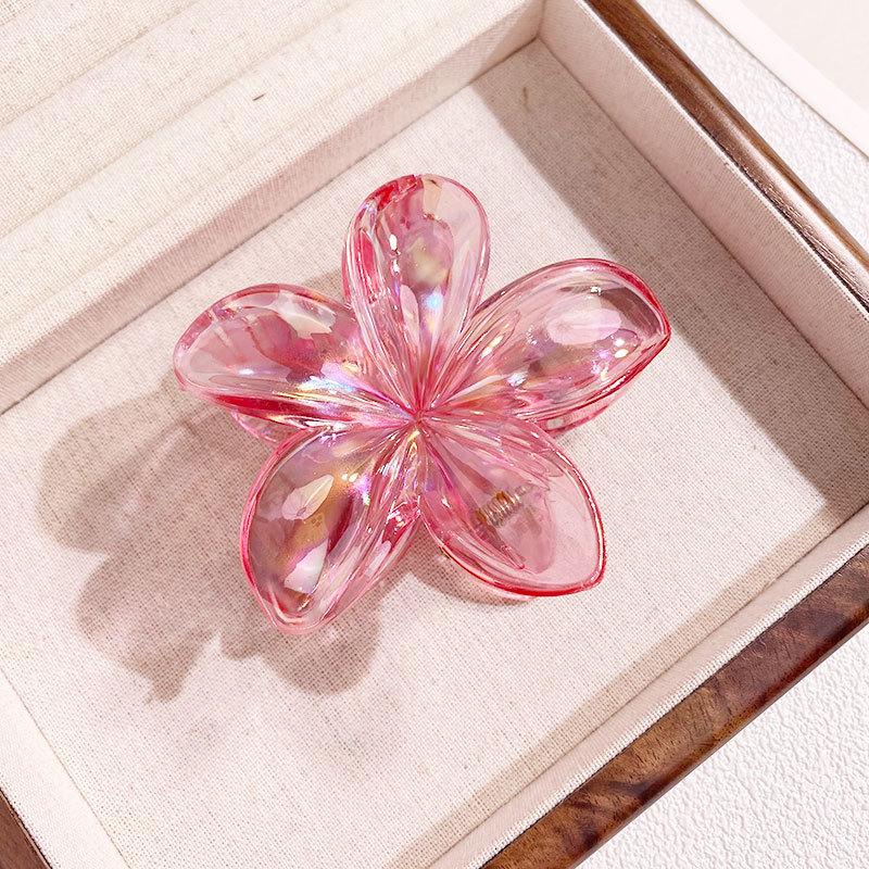 1/6 pièces coloré Transparent fleur 8CM pinces à cheveux pince épingle à cheveux Barrette épais mince cheveux accessoires pour les femmes: jaune clair