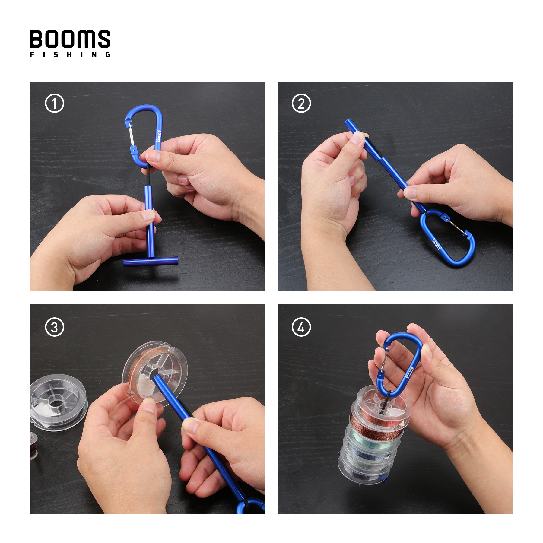 Booms Fishing SH1 Fly Fishing Holder For Storing Multiple Tippet Line Spool Holders Durable Leader holder Tippet Spool Holder