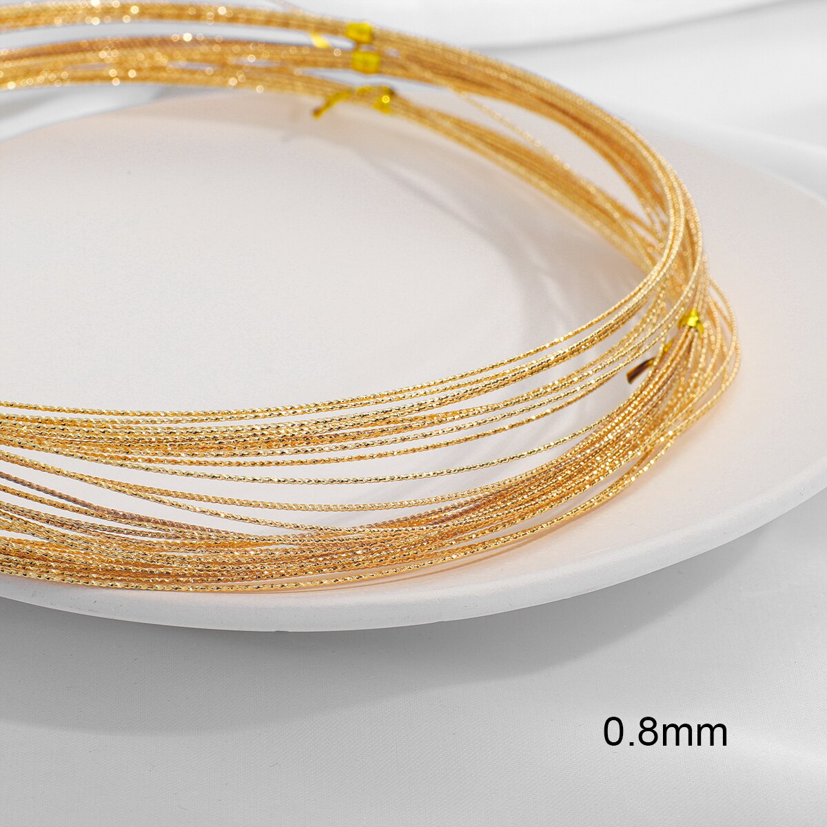1Meter 18KGold Plating Copper Beading Wire Cord String for Diy Winding Necklace Bracelet Jewelry Finding Craft Making Accessory: style2 0.8mm