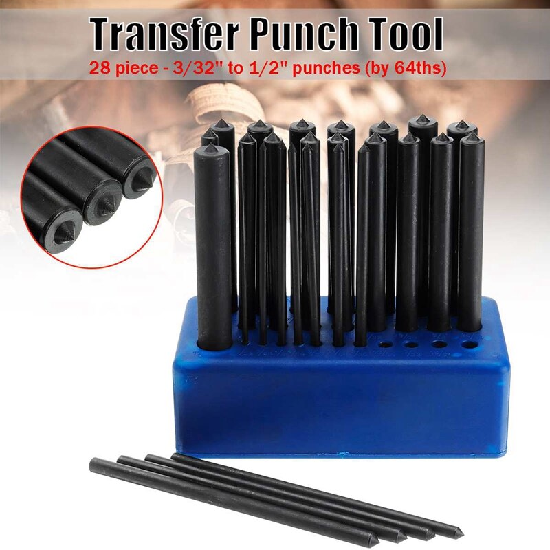 -28Stck Transfer schlagen einstellen Stahl Hand Werkzeuge Maschinist Gewinde Schläge Bausatz 120Mm Hohe Haltbarkeit Werkzeug setzt