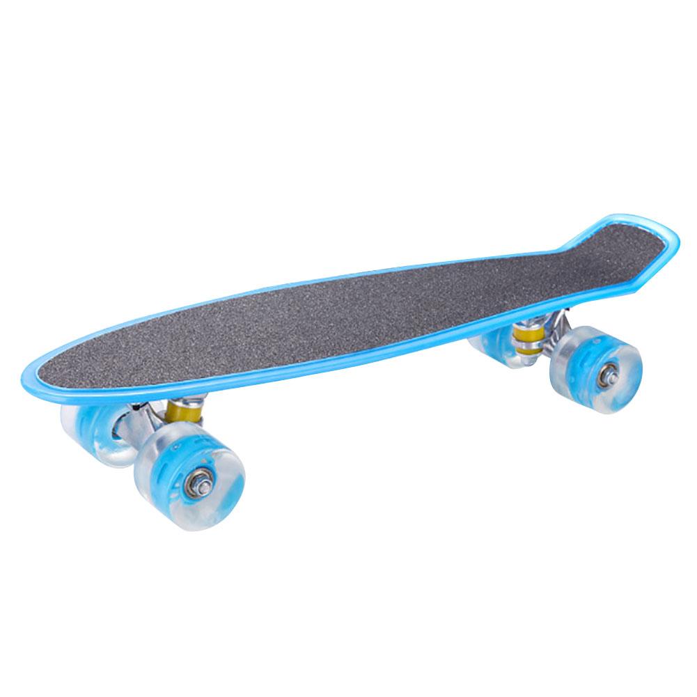 22 Inch Skateboard Cruiser Board Penny Board Longboard Skate Jongens Meisjes Led Licht: Blue