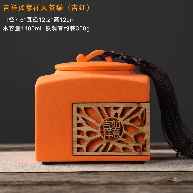 Vierkante theedoos van keramiek, chinese theebladeren, container, tie kuan yin theedoos, afsluitdeksel, geurbestendig, doos voor theeopslag  ac50te: Stijl 4