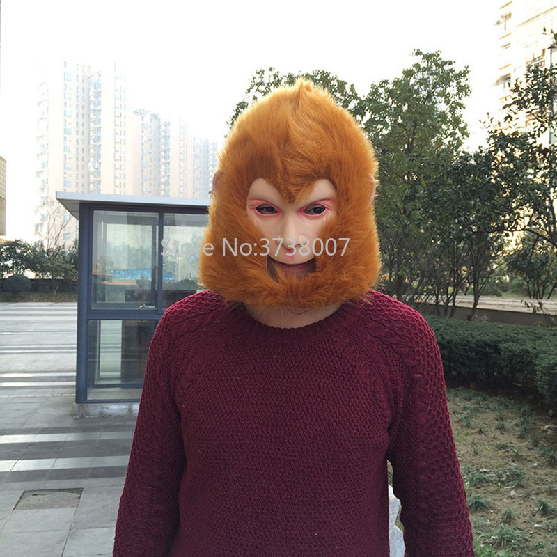 Reis Naar Het Westen Prestaties Aap Koning Kostuums Masker Hericium Halloween Party Kostuums Caps Zon Wukong Masker
