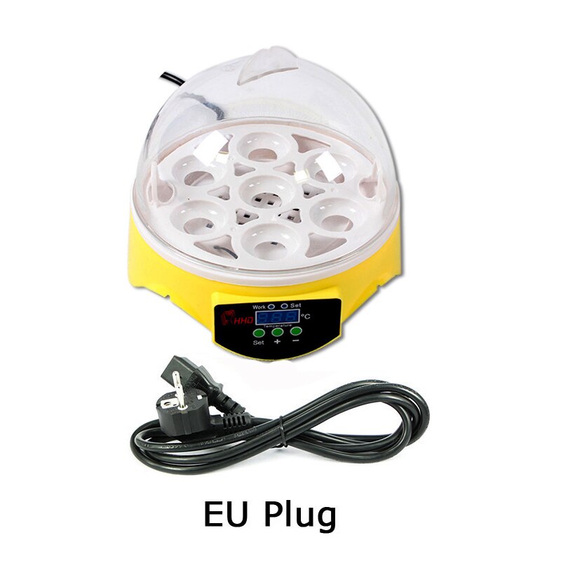 HHD 7 Eggs Incubator Machine 110V/220V Automatic Digital Mini Egg Incubator Adjustable Temperature Hatchery Brooder for Chickens: EU Plug / 220V