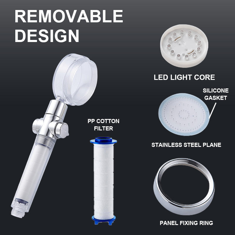 Alcachofa ducha LED con control de temperatura Cambio de 3 colores Flujo de agua ajustable alcachofa ducha alta presion con filtro reemplazable accesorios baño