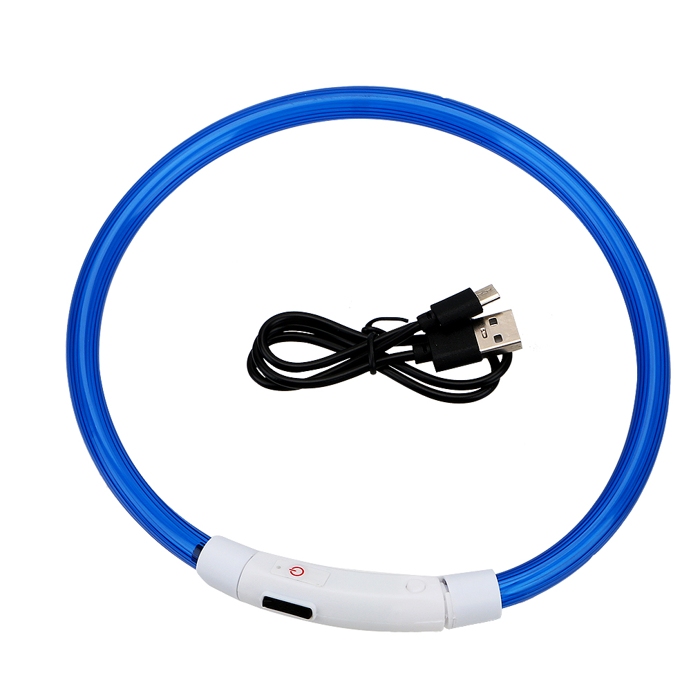 NICEYARD-Collar luminoso LED Usb para perro, recargable, nocturna, intermitente de seguridad, brillante: Blue
