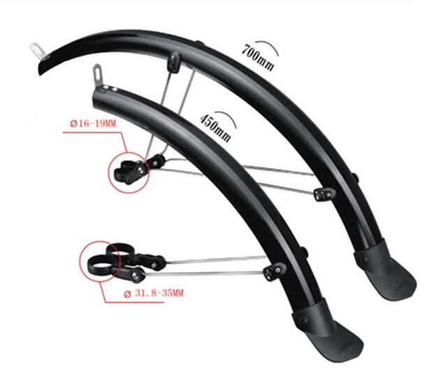 Guardabarros de bicicleta de montaña de 26 pulgadas, accesorios de plástico para guardabarros delanteros y traseros: Default Title