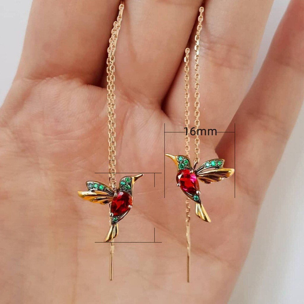 40 # Modieuze Wing Verspreiden Zirkoon Hummingbird Lange Hanger Earchain Lady Sieraden Oorbellen Voor Vrouwen Cерьги Droshipping