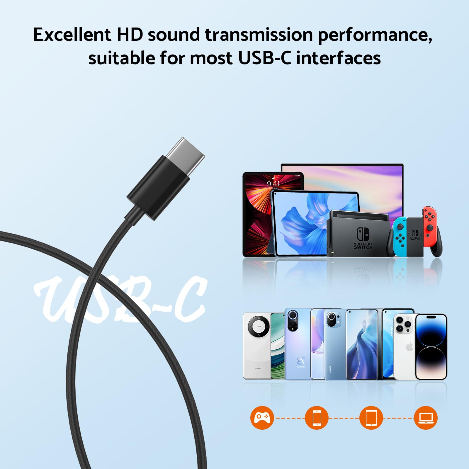 Typ C 3,5mm HIFI Stereo Verdrahtete Kopfhörer Schwere Bass in Ohr Kopfhörer Mit Mic Ohrhörer Lärm die Ermäßigung Gamer Headset für Xiaomi