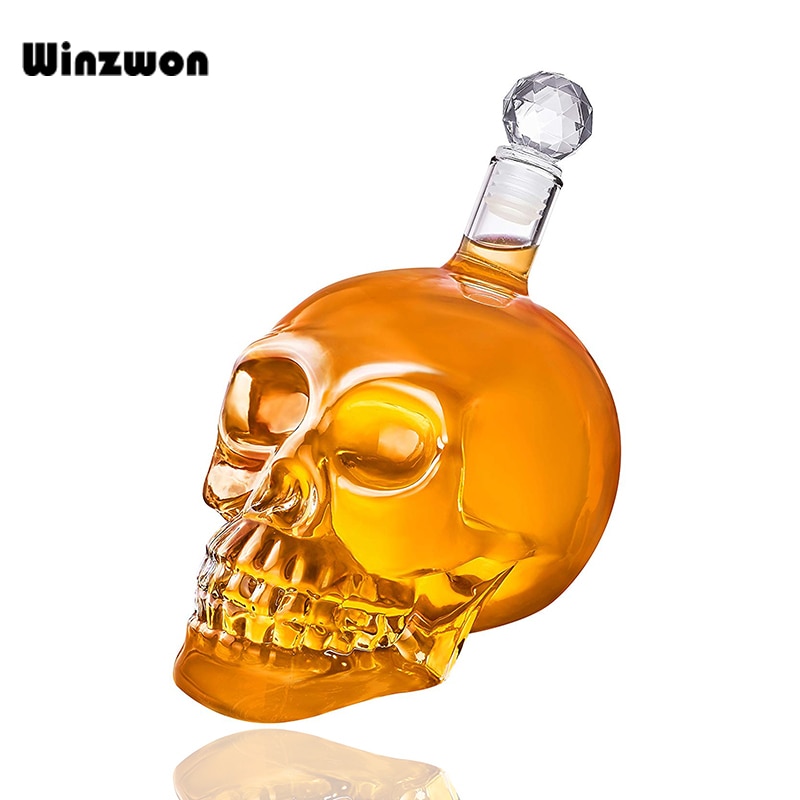 350/500/1000Ml Kristallen Schedel Fles Vodka Skull Shot Glazen Fles Met Kurk Schedel Hoofd Glazen Karaf voor Whisky Wijn Geesten