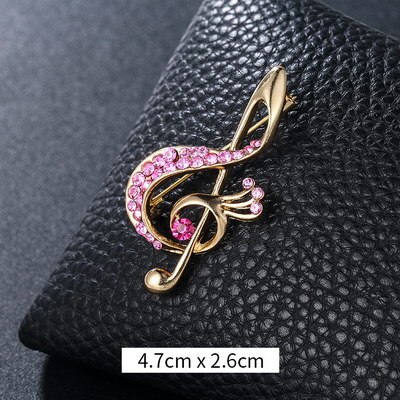 Weimanjingdian Crystal Rhinestones Pave Muzikale Borden Broche Reversspeldjes: 9426 pink