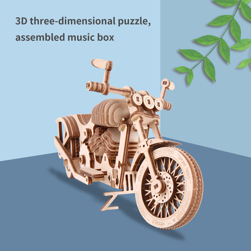 Motorrad Puzzle 3D Diy Holz Spielzeug Getriebe Modell Gebäude Bausatz Rätsel für Erwachsene Sammlung Gebäude Modell Spielzeug freundlicher