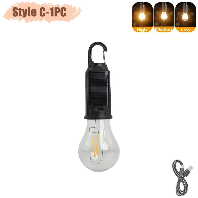 Linterna LED Solar portátil con 3 modos de luz Luz de emergencia al aire libre recargable por USB para acampar, senderismo, actividades de pesca: Rojo