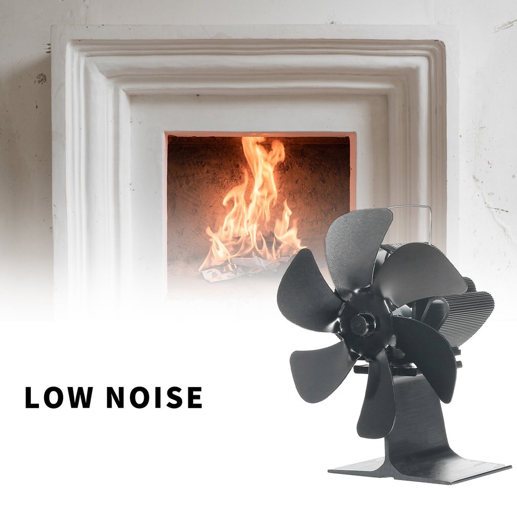 SF105G Fireplace Thermal Power Fan Portable 6-blade Aluminum Alloy Silent Fireplace Thermal Power Fan