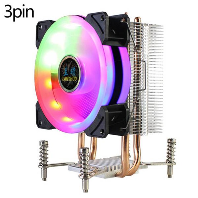 CPU Kühler RGB CPU Kühler Extrem Leise Kühler Fan für LGA X79 X99 X299 (3Pin 4Pin Einzigen Dual fan) computer Lüfter: 3Pin Single Fan B