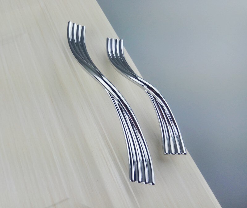 Moderne krom møbler hardware håndtag køkkenskabe skydedørsknapper skuffe garderobe skab kommode push pulls håndtag