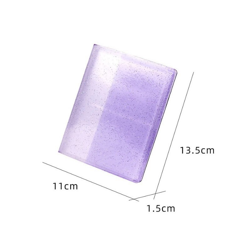 150 Pockets Photo Frame Transparent Loose Leaf Binder Notebook Inner Core Cover Note Book Planner Office Stationery Supplies: Purple 64 Pockets