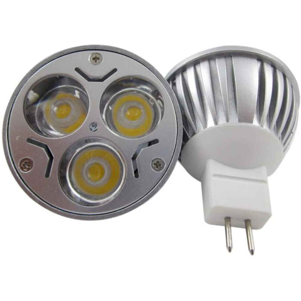 Bombilla LED MR16 de 3W y 12V, foco de luz LED regulable, blanco frío y cálido, Bombilla LED para lámpara de superior, 10 unidades por lote