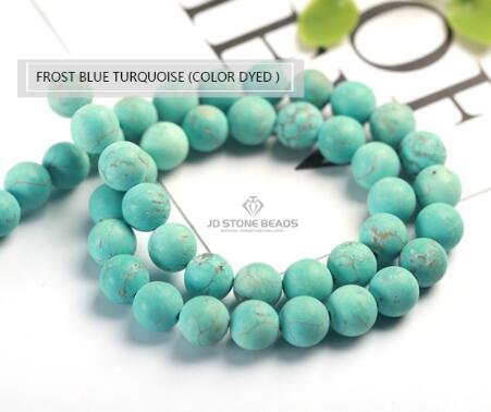 Blue Turquoise Matte Green Turquoise Semi-Finished Handmade Bracelet Stone loose beads Accessory For Jewelry Making: FROST DYED  BLUE TUR / 4mm95pcs 1lot