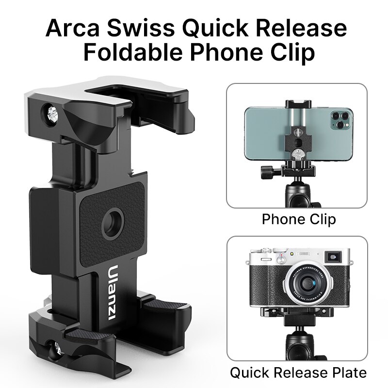 Ulanzi ST-15 Universele Arca Swiss Dslr Quick Release Plaat 2 In 1 Koud Schoen Smartphone Mount Houder Statief Mount