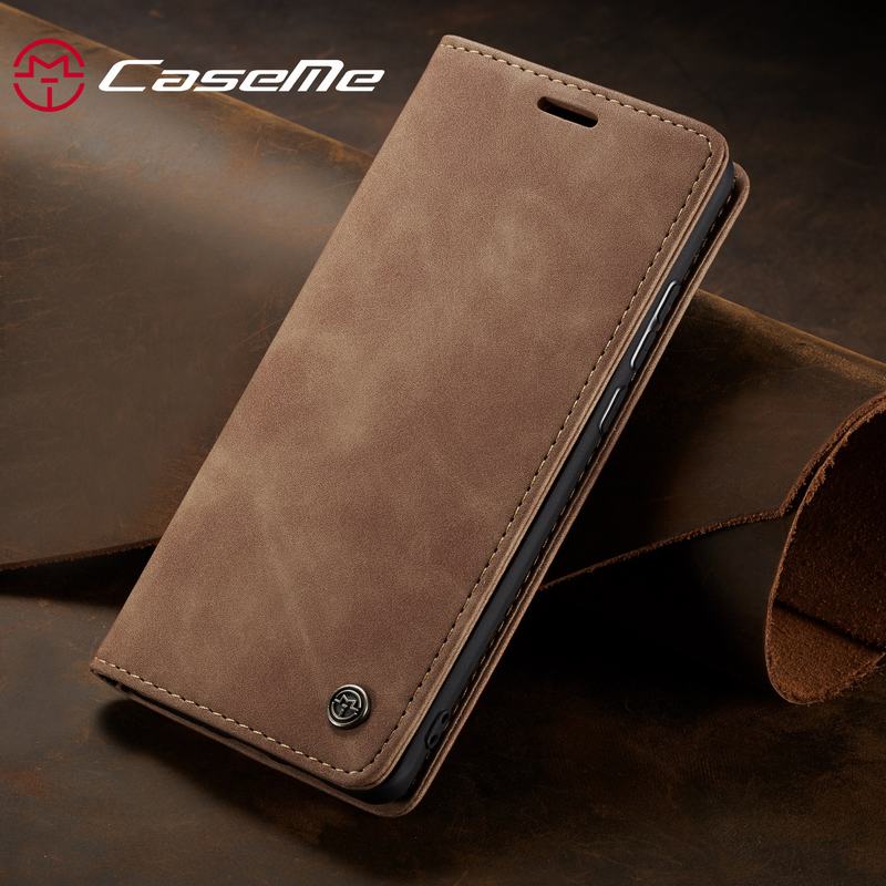 Magnetic Flip Case For Samsung Galaxy A40 A 40 Cover Case Leather Wallet Card Holder Bookcase Retro Plain Shell: For Samsung A40 / Brown Case