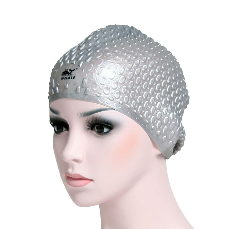 Whale Flexibele Waterdichte Siliconen Badmuts Unisex Volwassen Waterdrop Zwemmen Hoed Cover Bescherm Oor Zwemmen Caps