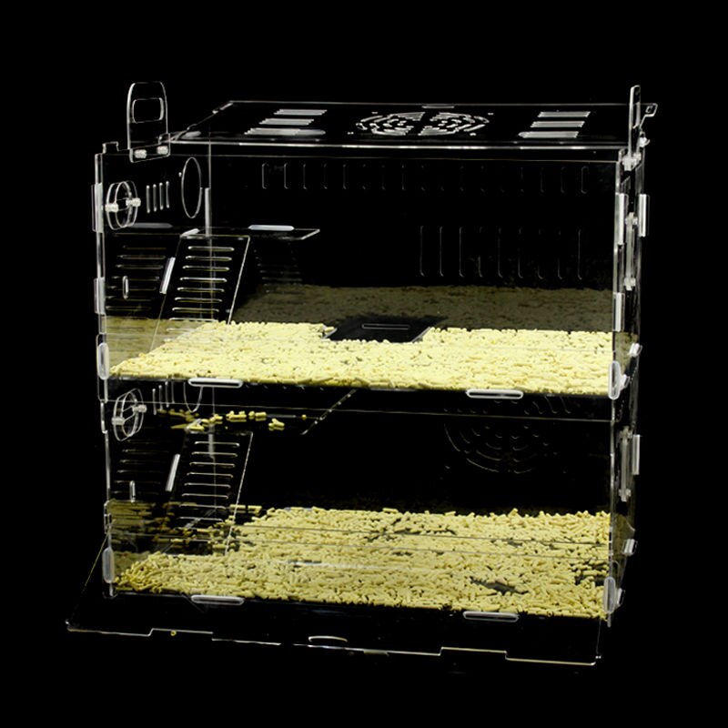 Iso koko hamsteri talo akryyli marsu huvila läpinäkyvä hamsteri vauva talo 40 x 30 x 27cm