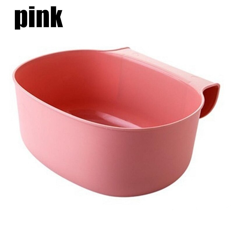 Kitchen Cabinet Hanging Garbage Waste Bin Can Trash Barrel Storage Rubbish Container: Pink