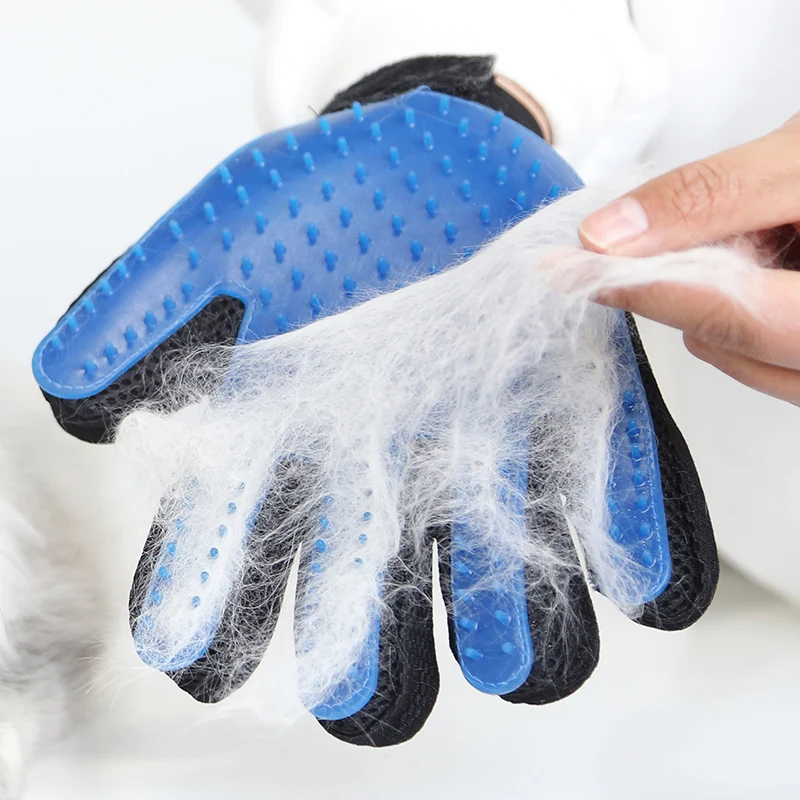 Guanto per peli di animali domestici Pettine animale domestico cane Gatto Toelettatura Guanto per pulizia Deshedding Depilatore Spazzola per massaggio Forniture per animali Accessori per gatti