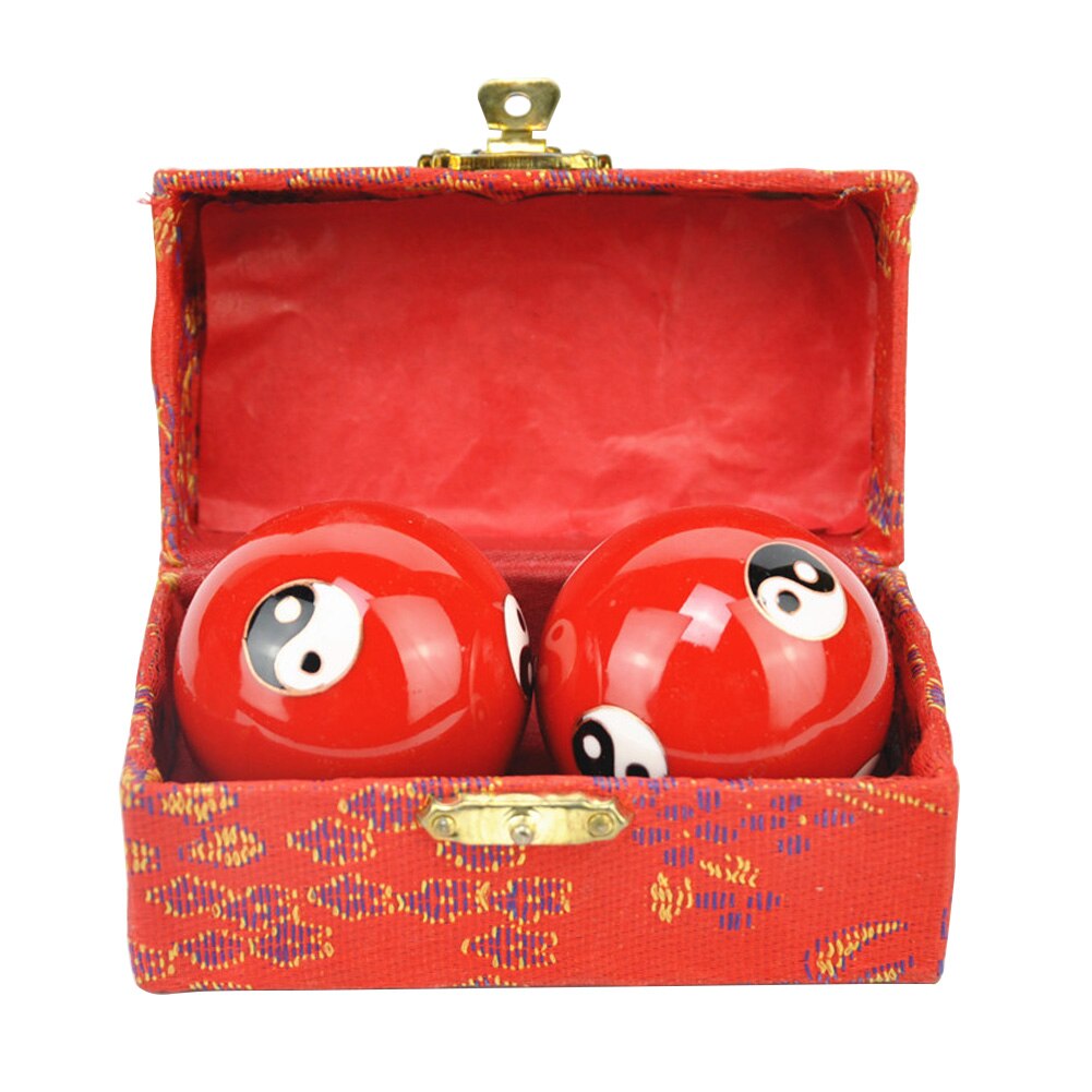 Boule de méditation chinoise, 2 pièces, Fitness, Baoding Ball, exercice pour les doigts Yin Yang, soulagement du Stress, thérapie de Relaxation: A