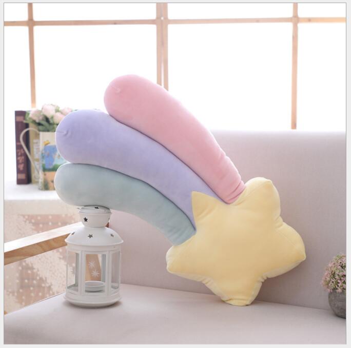 Mignon bonbons couronne nuage étoile lune arc-en-ciel oreiller rembourré doux coussin maison voiture décoration rose oreiller enfants d'anniversaire oreillers: 60x35x8cm star2