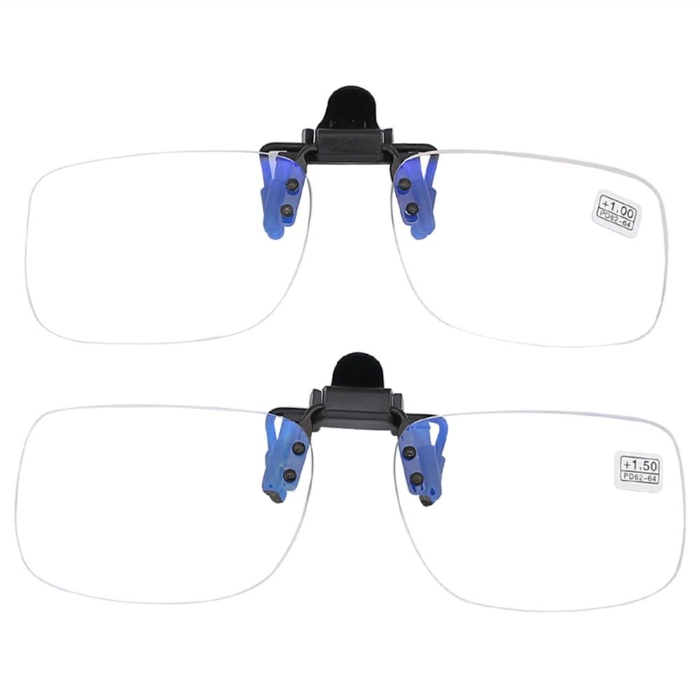 Ultralichte Clip Verziend Bril Randloos met Clip Leesbril Optische Lenzen Flip Up Down Vergrootglazen Voor Lezen