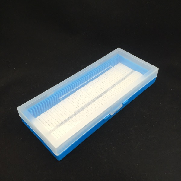Caja dispensadora de portaobjetos para microscopio, portaobjetos portátil de plástico ABS para laboratorio, 50 unidades, 2 unidades