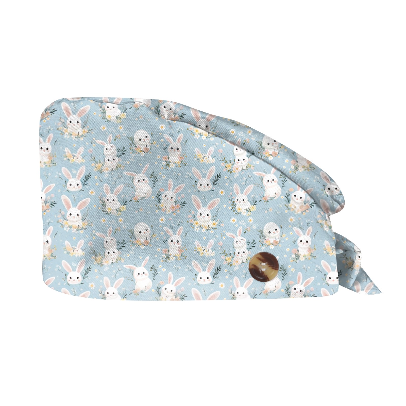 Gorros exfoliantes de Pascua con estampado de huevos y conejos, gorro de enfermera, gorro de trabajo para agencia de mascotas, accesorios para enfermeras, suministros de Pascua, gorro clínicos: Negro