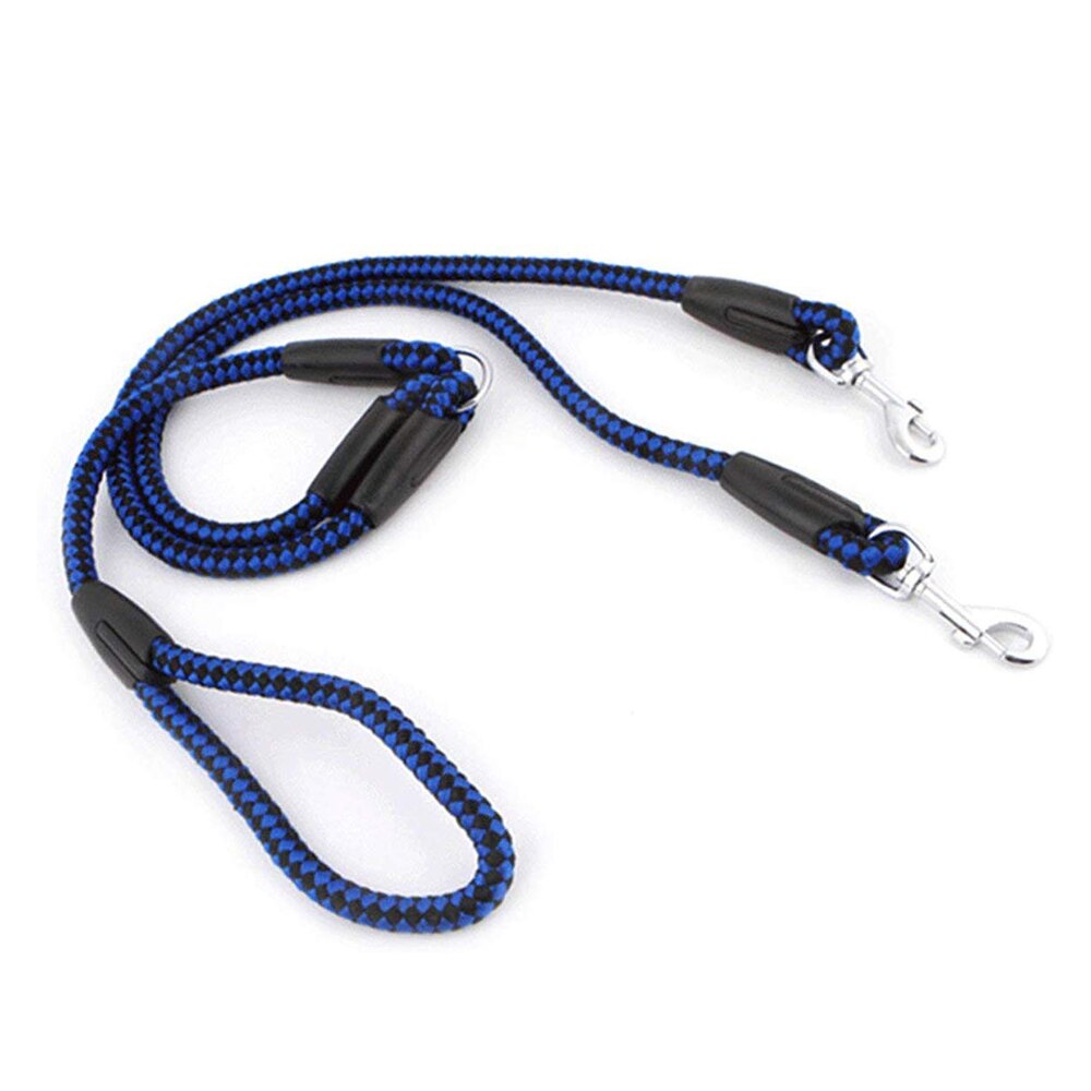 Reflecterende trekkoord voor huisdieren, één tot twee hondenriemen, nylon riem met dubbele kop, wandelriem voor grote en kleine katten