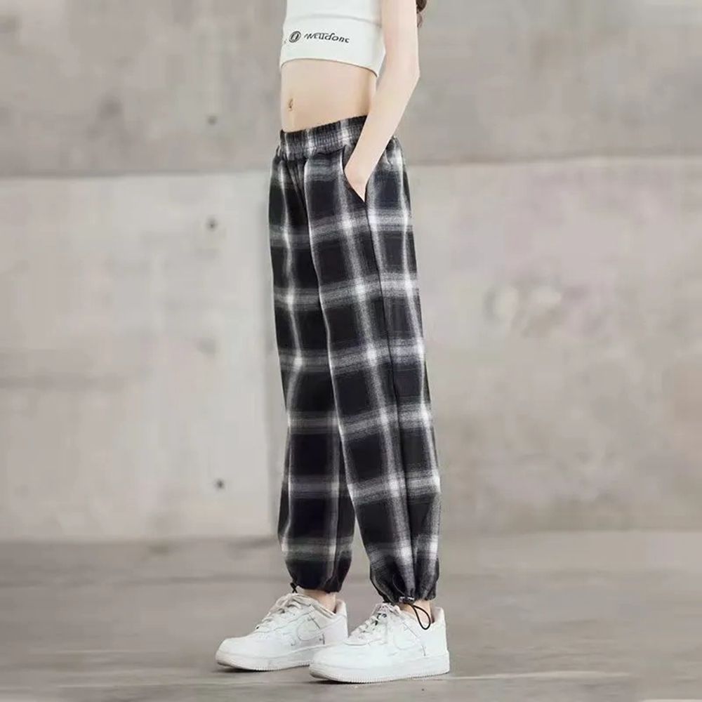 Spring Girl Plaid Pants 3-14 Years Teenage Children's Clothing for Girls Loose Casual Wide Leg Pants for Girls Trousers 6 8 10 9