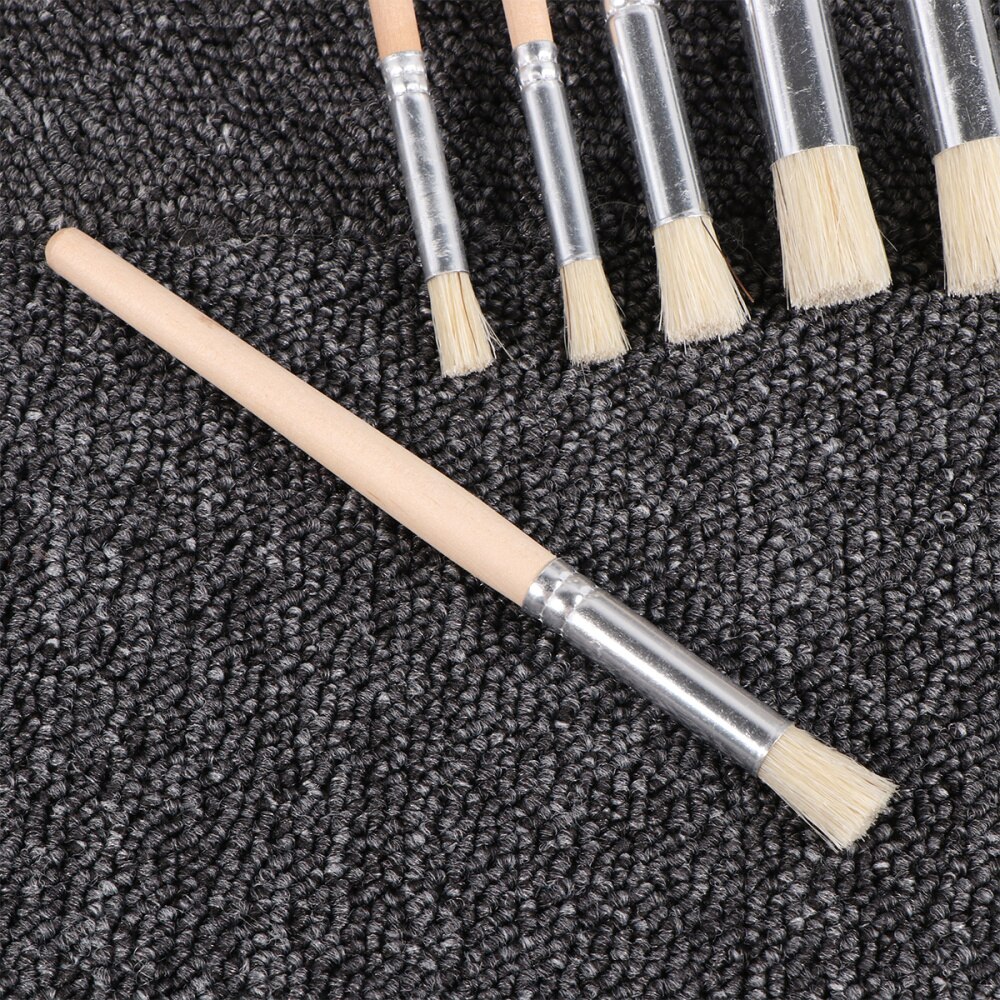1 Set 6pcs Log Painting Brushes Bristle Art Brush Set Art Drawing Pen Oil Painting Brush for Beginners Artists (Wooden Lubriciou