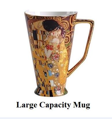 Decorazioni per la casa Klimt Kiss tazze in porcellana tazze da caffè Gustav Klimt Bone China tazza da tè ufficio per matrimoni bicchieri regali di compleanno: Big Mug