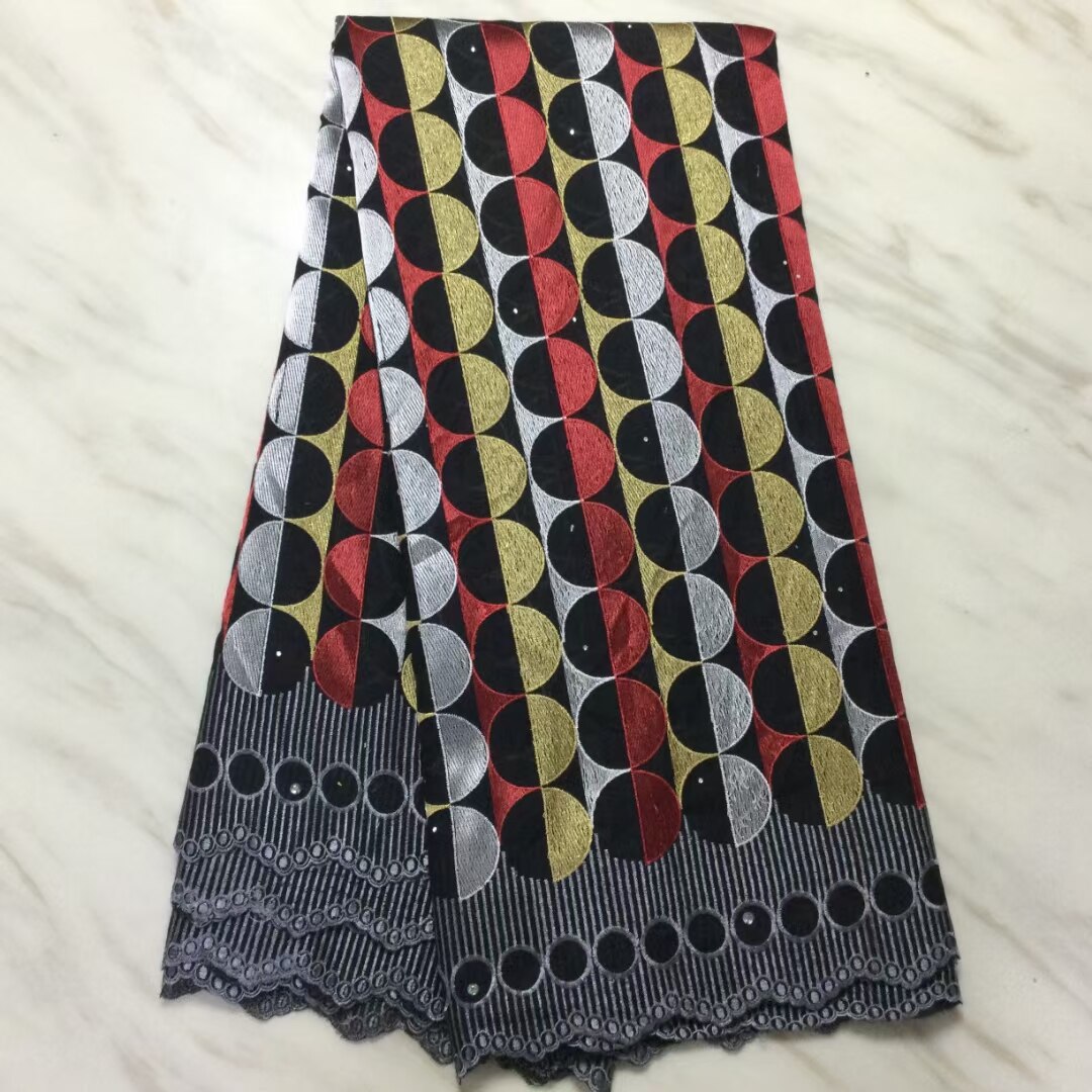 Tela de encaje de gasa de algodón suave y seco, tejido clásico de , colores combinados, africano, suizo, para vestidos de , _ X: as Picture5