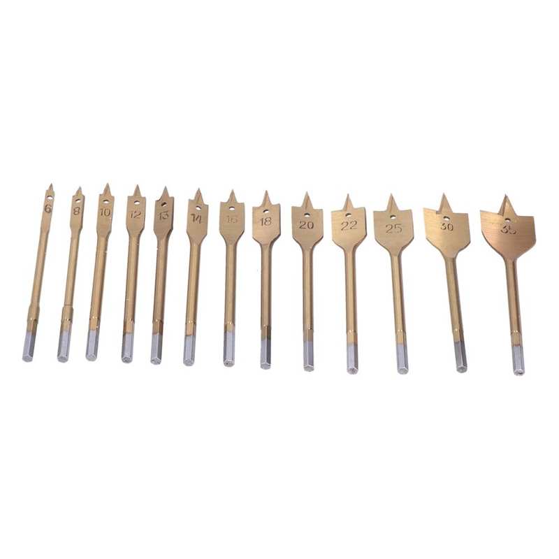 Carbon Steel Spade Drill Bit Set Wear Resistance Accurate Position Paddle Flat Bits for Hole Cutter for Woodworking
