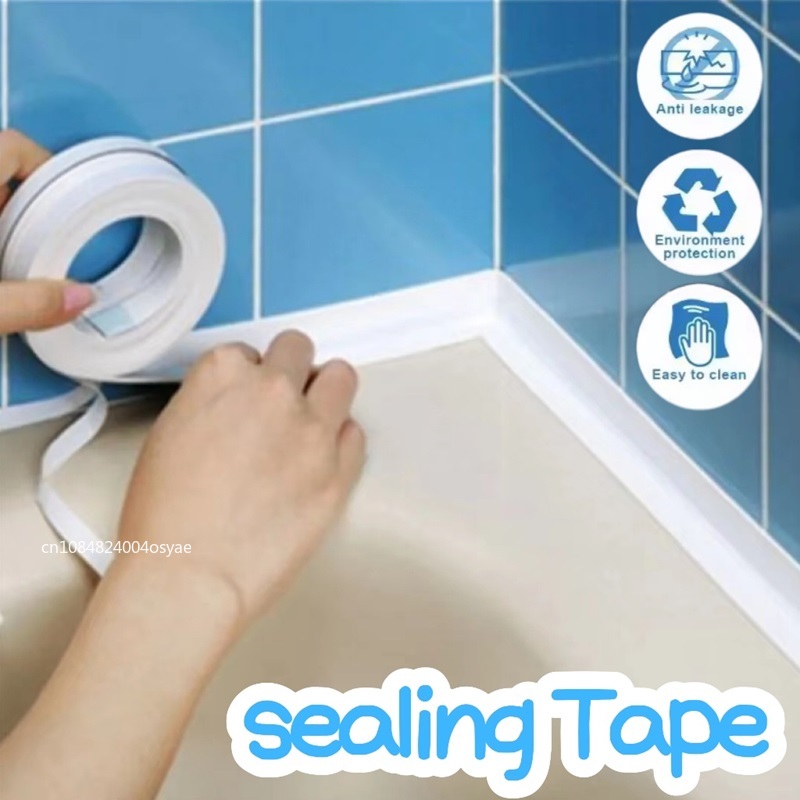 1 rollo de cinta de sellado de PVC para baño, cocina, tira de calafateo, pegatinas de pared autoadhesivas impermeables, cintas de sellado a prueba de moho