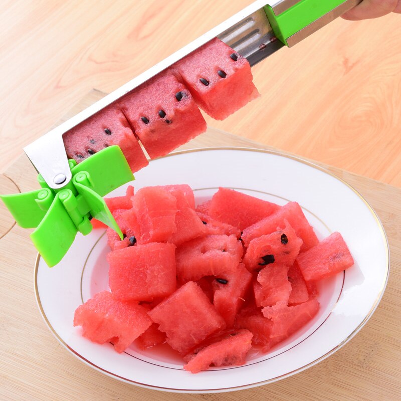 Watermelon Cutter Tongs Corer Multi Melon Slicer Cutting Machine Stainless Steel Windmill Fruit Household Artifact Kitchen Tool