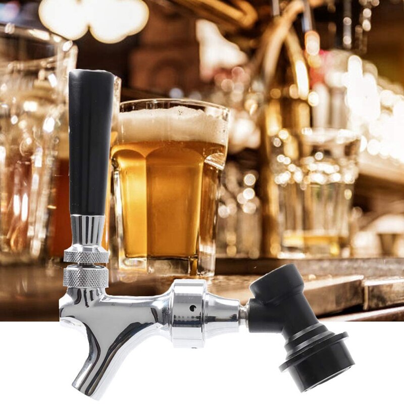 Beer Tap Faucet With Ball Lock Home Brewing Stainless Steel Stem Draft Beer Keg Faucet With Ball Lock Disconnect Chromed Body Fo