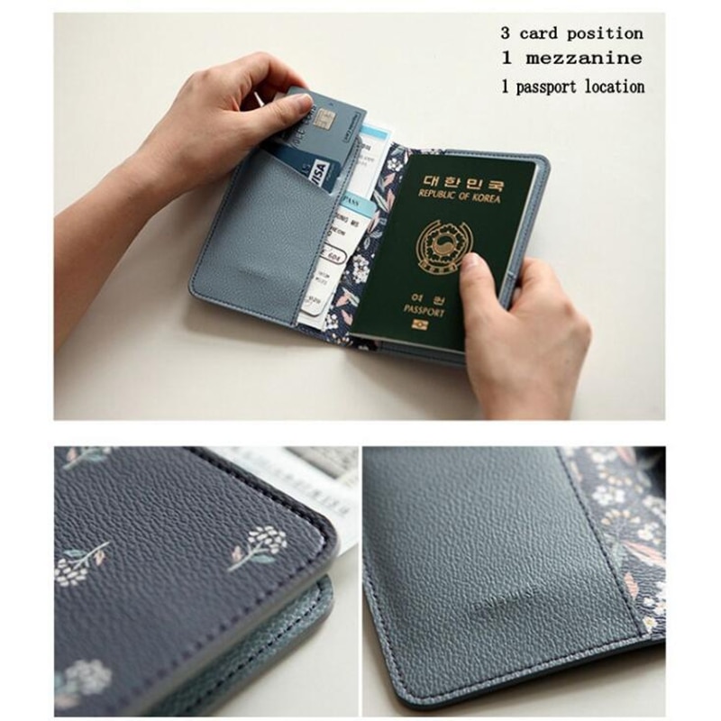 Protège-passeport de flamant rose de bande dessinée couvre les accessoires de voyage créatifs