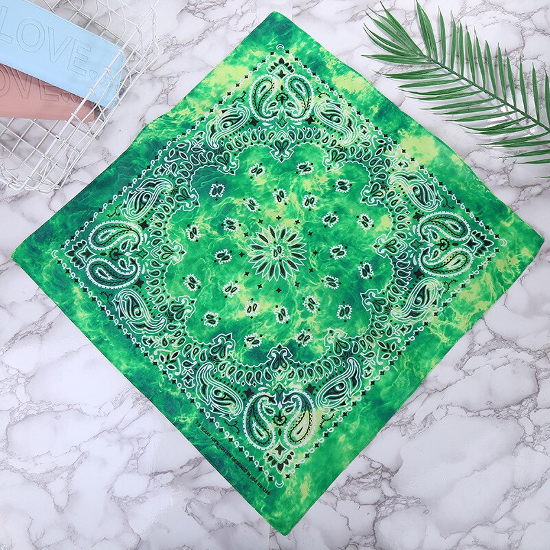 55*55cm Gradienten binden-Färben Ethnischen Bandana Taschentuch Blumen- drucken Baumwolle Quadrat Schal Stirnband Hüfte-hüpfen Armbinde Kopf wickeln: 8