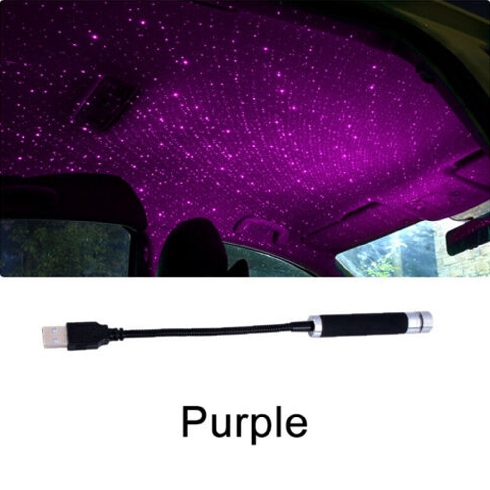 360 ° LED-leuchten Sternen Dekorative Auto Dach Lichter Romantische Stern Projektor USB Atmosphäbetreffend Nacht Lampe Geburtstag Party Heimat Dekor: LILA